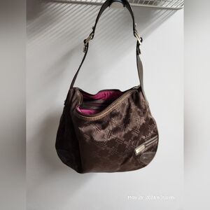 Tumi nylon brown pink interior bag and wallet